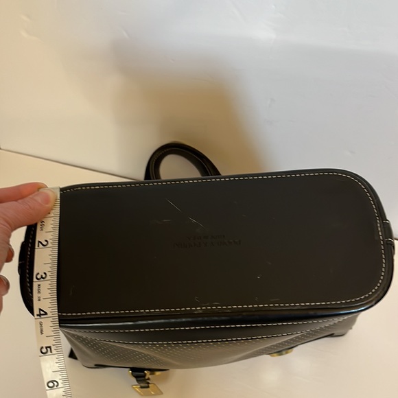 Dooney & Bourke Vintage Cabriolet Black Perforated Leather Top Zip Tote Bag - Picture 7 of 14